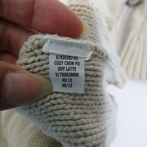 Old Navy Cozy Crewneck Cable Knit Sweater Women Size XL Soy Latte Beige Long Slv - Picture 5 of 8
